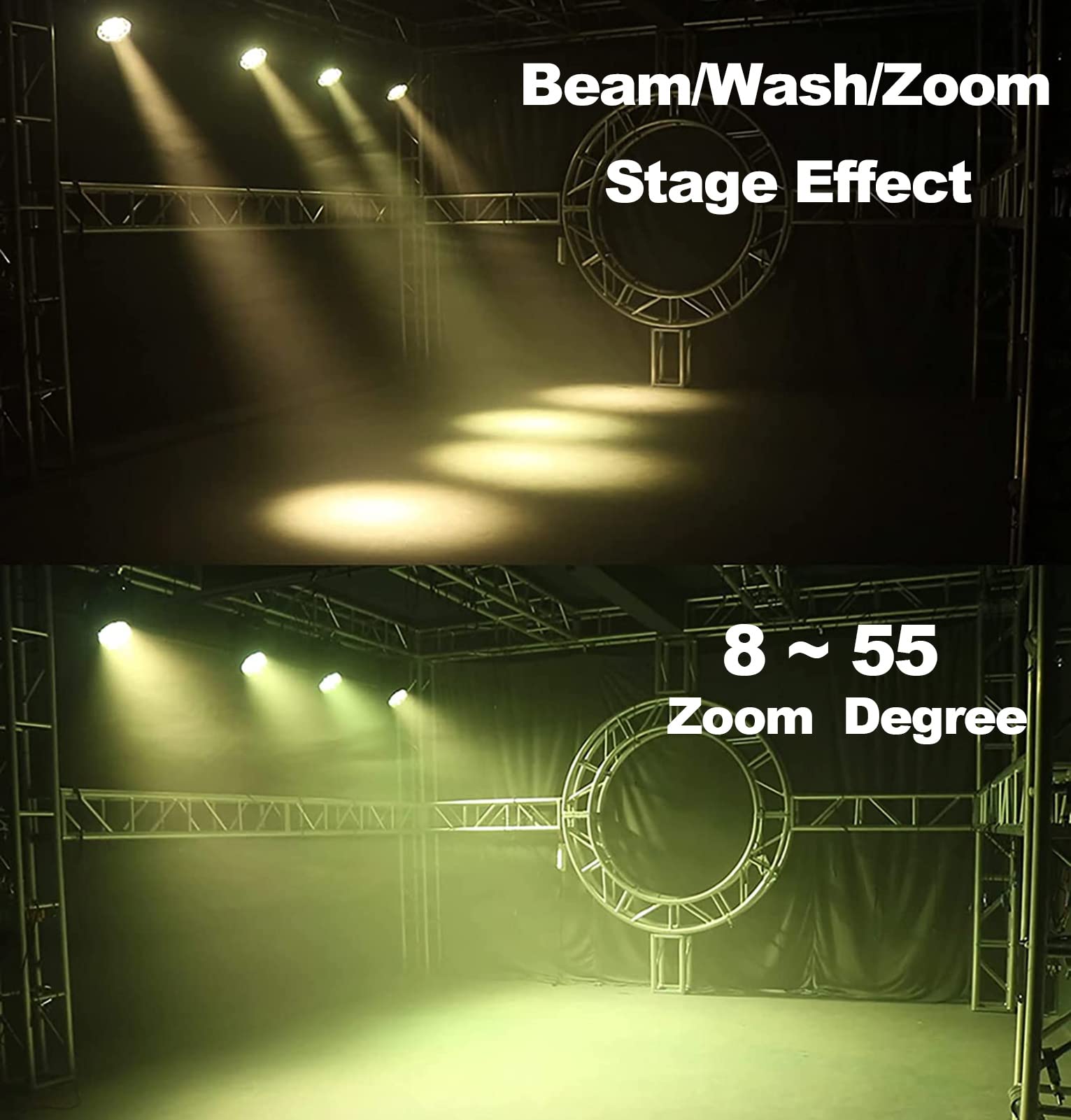 SHEHDS 19x15W RGBW 4-in-1 Moving Head LED Light - Beam/Wash/Zoom Effects, DMX512 & Sound Control for DJ Stage Lighting - Perfect for Parties, Weddings, Nightclubs & Professional Events (1 Pack)