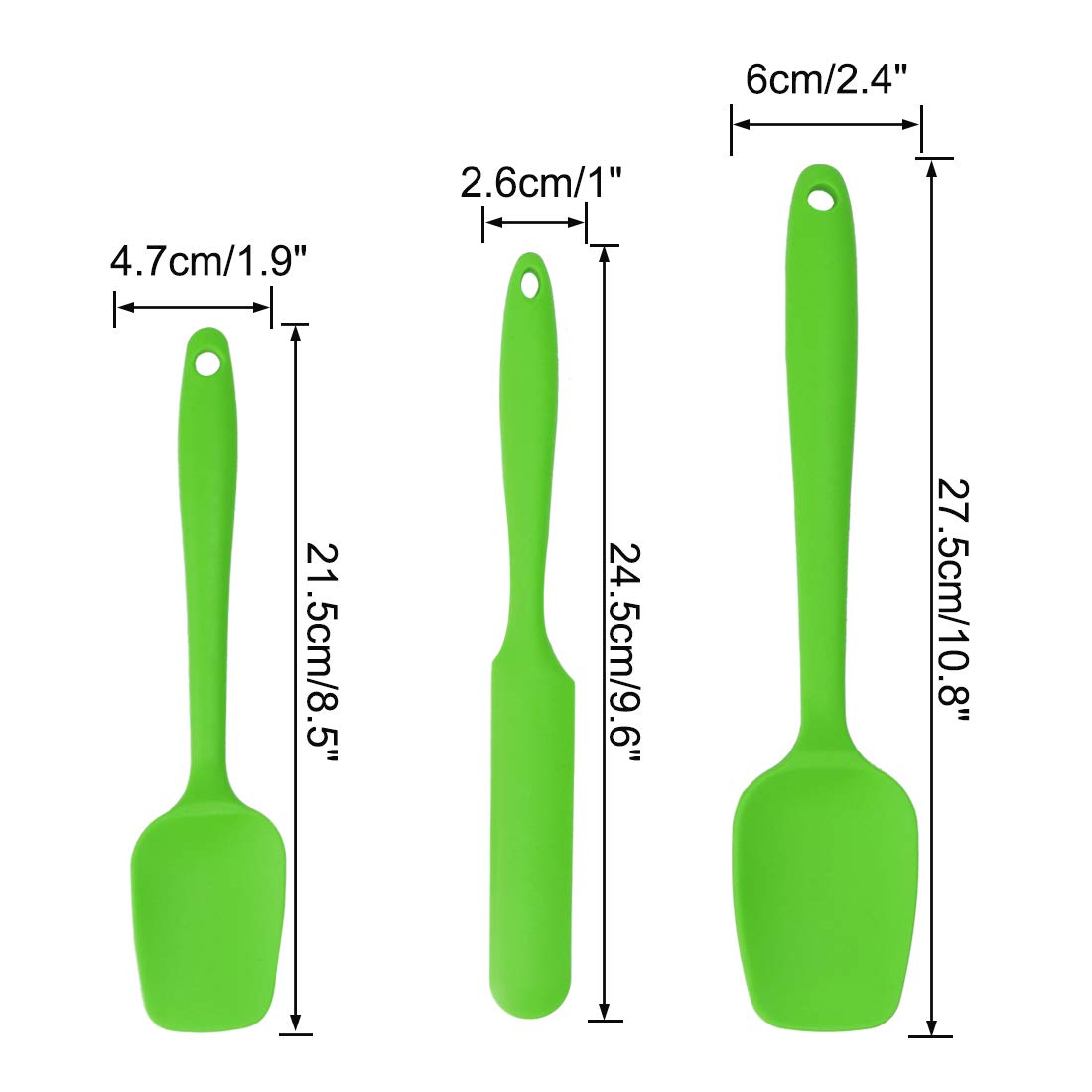 uxcell 3-Piece Heat Resistant Silicone Spatula Set - Non-Scratch Kitchen Turner & Non-Stick Spatula for Cooking, Baking, and Scraping - Perfect for Flipping Pancakes and Stirring Sauces