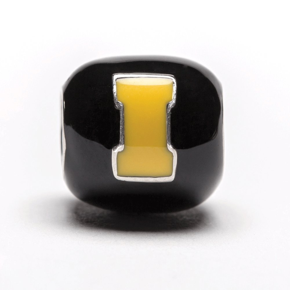 **Officially Licensed University of Iowa Jewelry - UI Hawkeyes Yellow & Black Stainless Steel Charms | UI Gifts for Students, Alumni & Fans | Perfect for Game Day, Graduation & Hawkeye Pride**