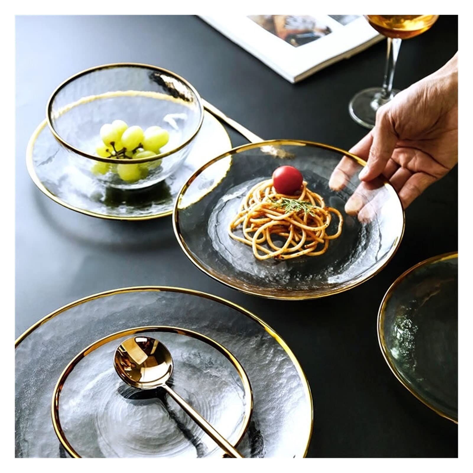 Premium Ceramic Dinner Plates Set - Elegant Porcelain Plates for Salad, Fruit, Cake & Dessert | Durable Glass-Like Finish | Perfect for Breakfast, Lunch & Dinner | Ideal for Restaurants, Weddings & Home Dining