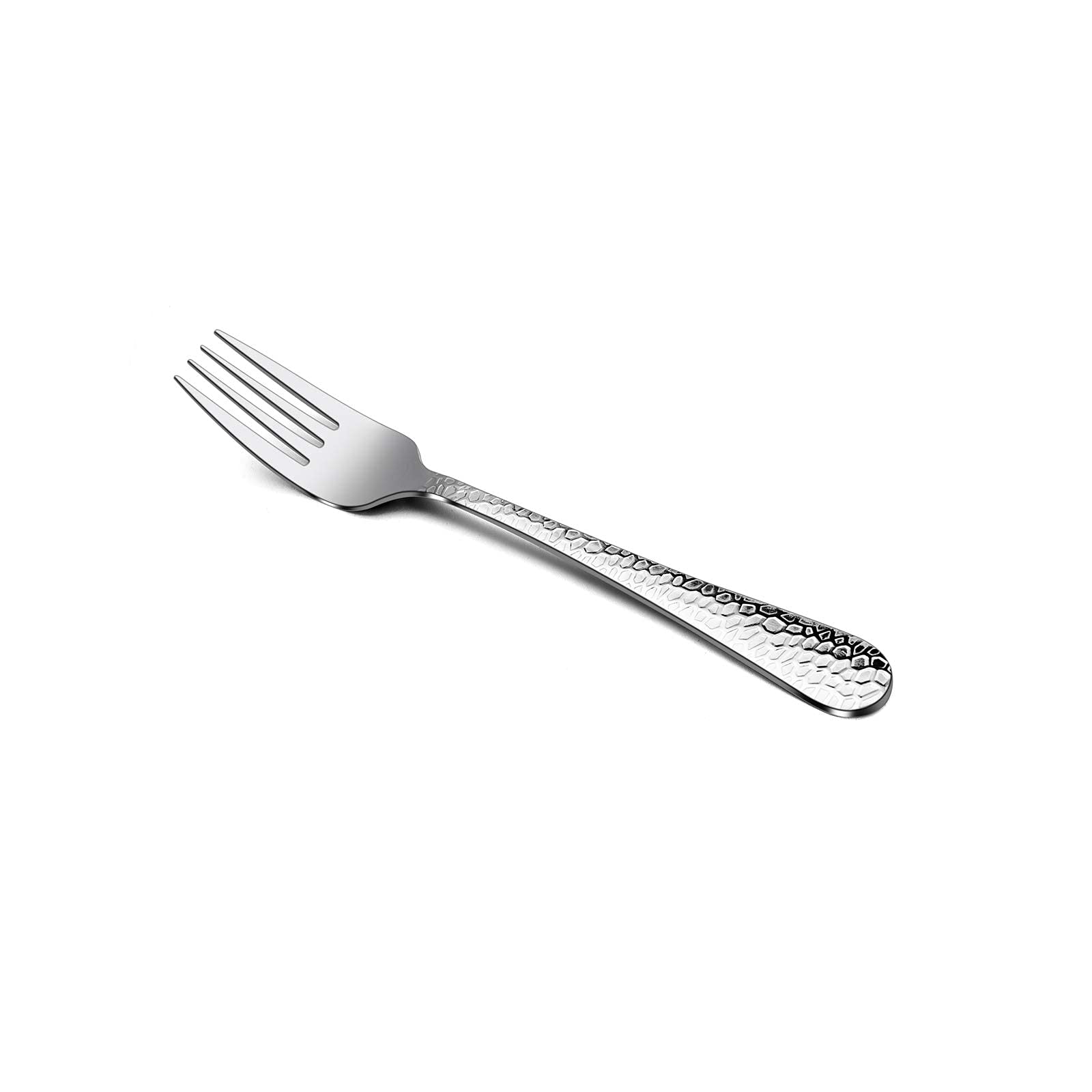 Hammered Salad Forks Set of 6 - Premium Stainless Steel Appetizer & Dessert Forks, Mirror Finish Silverware Flatware, Dishwasher Safe (6.7 Inches) - Perfect for Dinner Parties, Weddings & Fine Dining