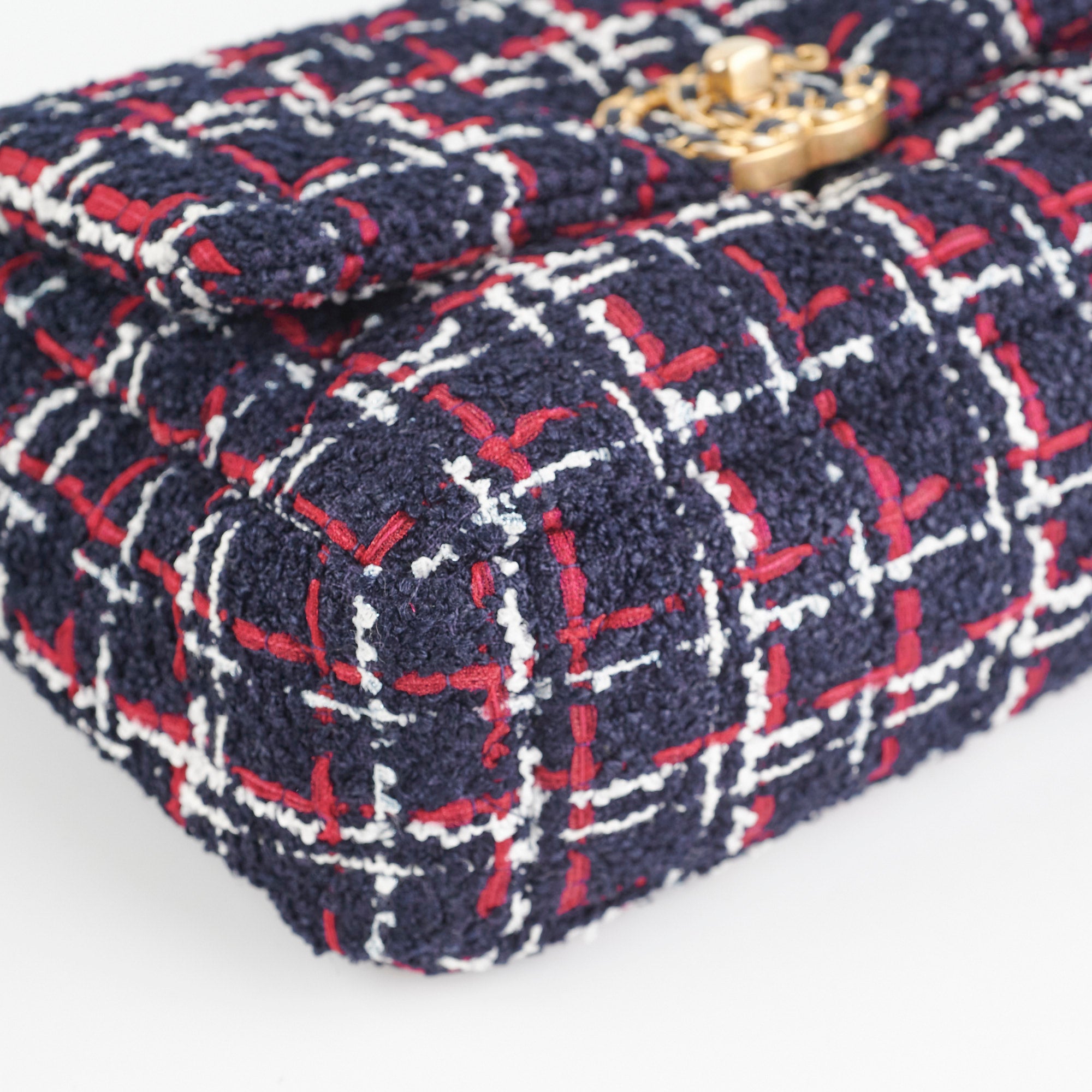 Chanel 19 Small Navy Tweed Shoulder Bag - Luxury Designer Handbag for Women, Perfect for Work, Parties & Everyday Use