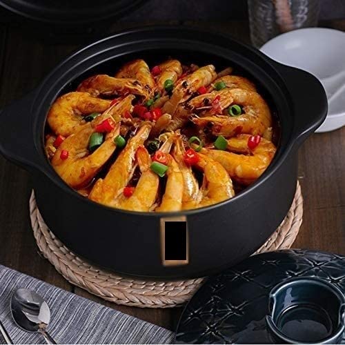 Ceramic Clay Pot for Gas Stove - 3L Casserole Soup Pot, Stew Pot, Rice Cooker for Home Kitchen | Perfect for Soups, Stews, Slow Cooking & Serving Dishes (Color: C)