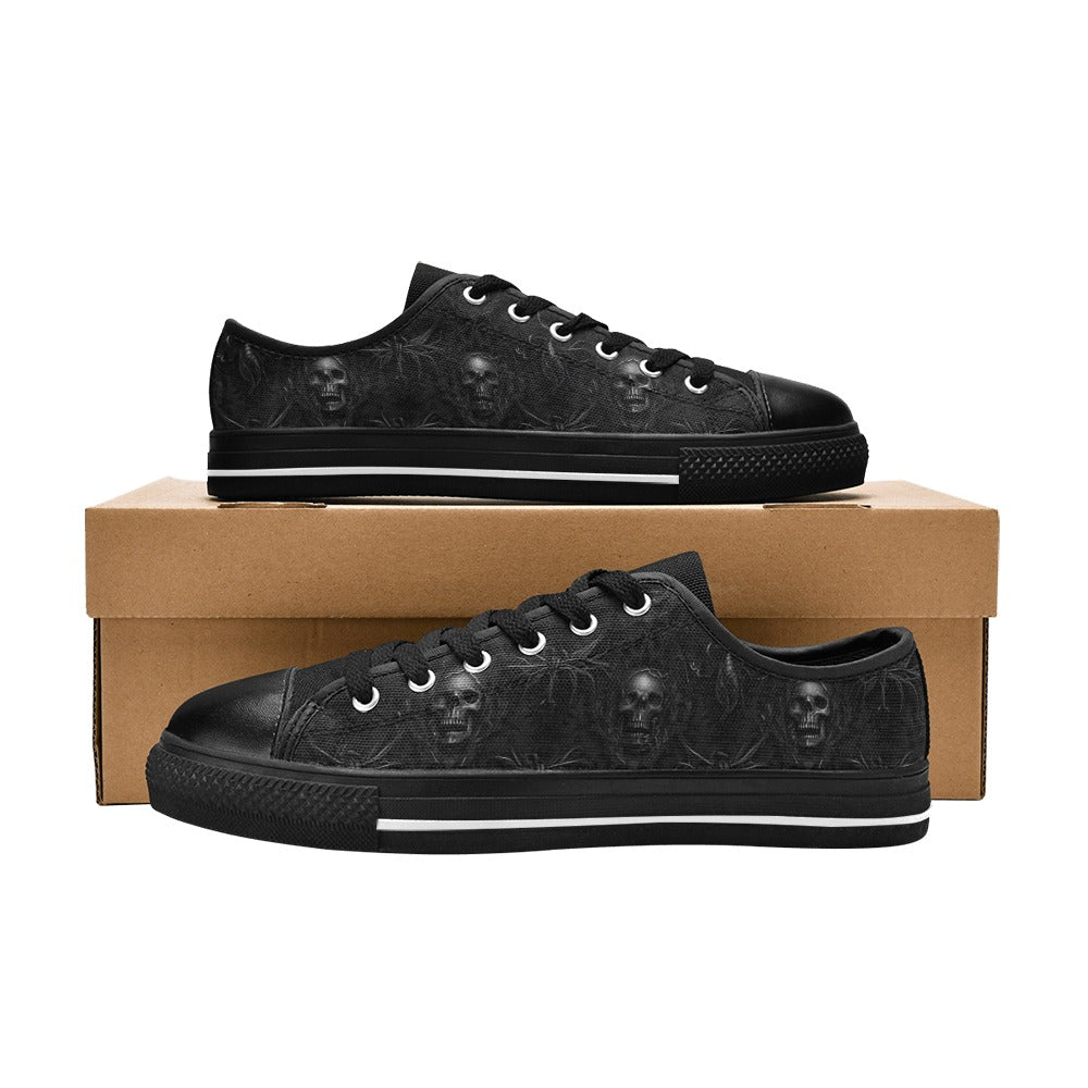 Gothic Skull Pattern Aquila Canvas Shoes - Trendy Unisex Sneakers for Men & Women - Perfect for Casual Wear, Street Fashion & Gothic Style Outfits