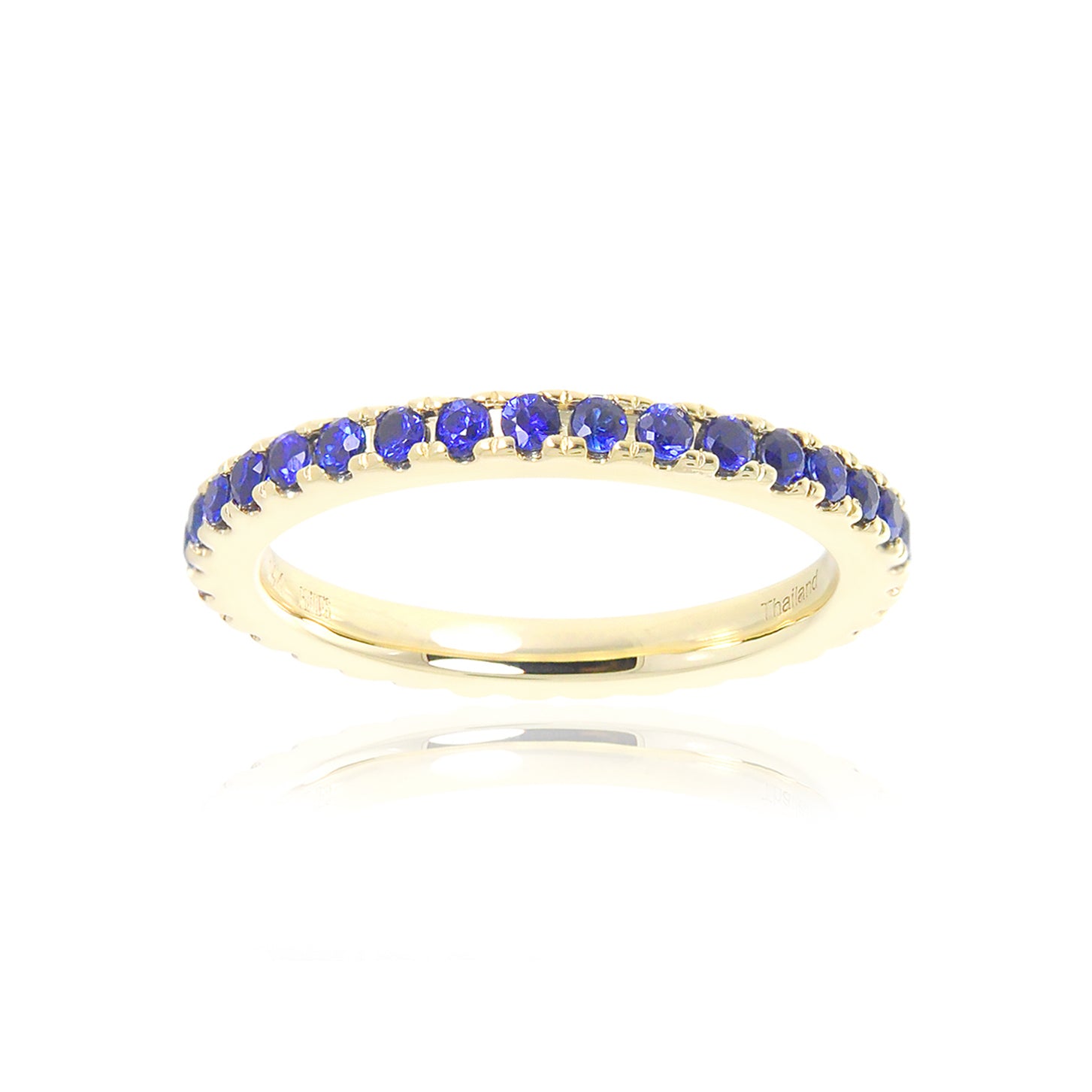 Blue Sapphire Eternity Ring for Women - 14K White Gold Wedding Band with Genuine Sapphires - Perfect for Anniversaries, Engagements & Special Occasions