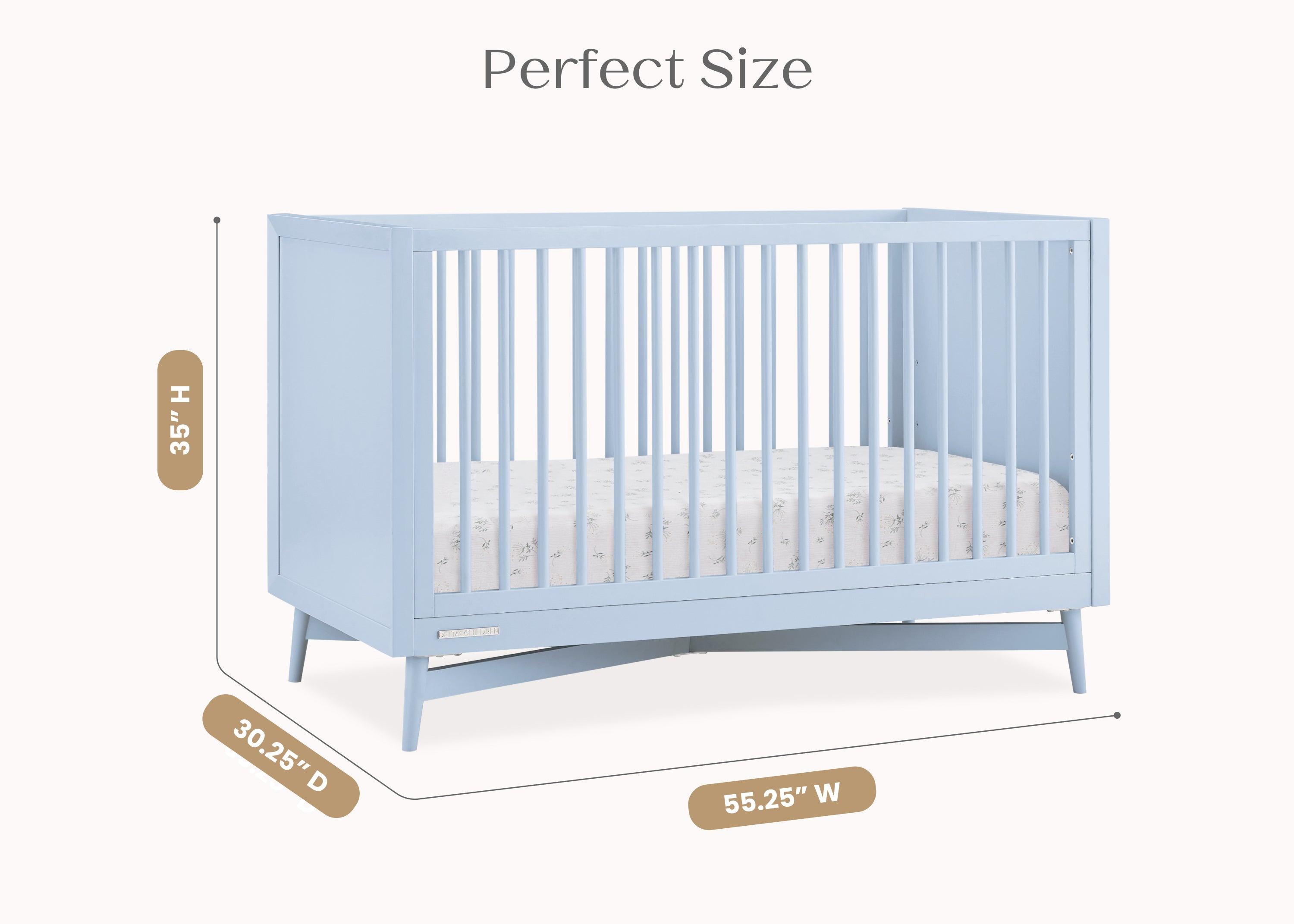 Dylan 4-in-1 Convertible Baby Crib - Toddler Bed, Daybed & Full-Size Bed | Safe Nursery Furniture for Newborns & Kids | Perfect for Modern Nursery, Daycare & Guest Room