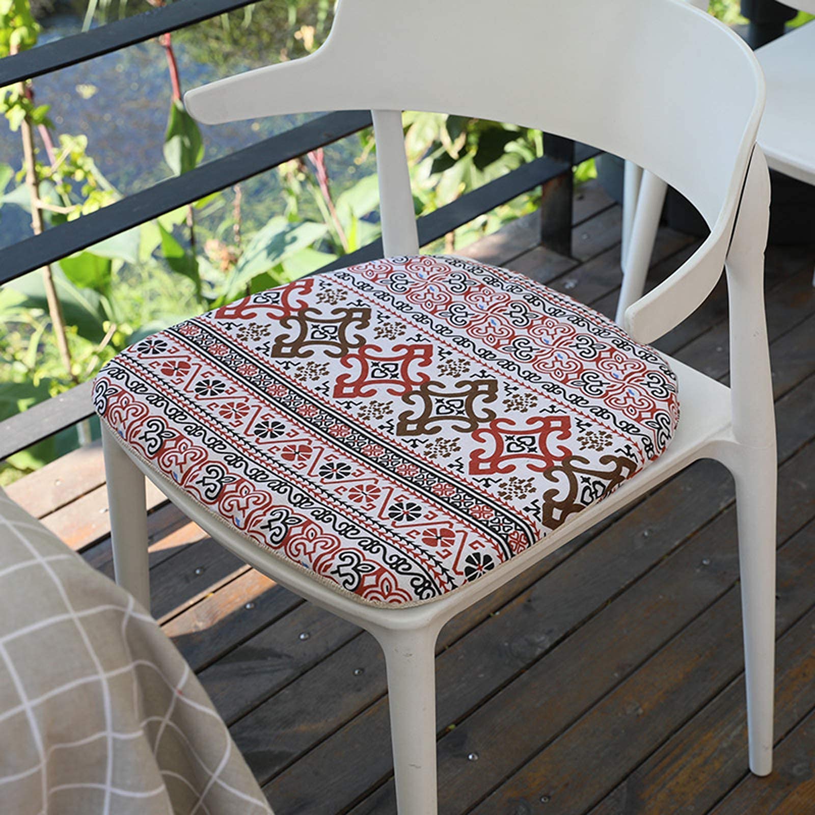 Premium Cotton Chair Cushion Set of 2 - Washable Solid Color Seat Cushions for Indoor & Outdoor Chairs, Non-Slip Backing - Perfect for Patio, Dining Room, Office, and Living Room Furniture