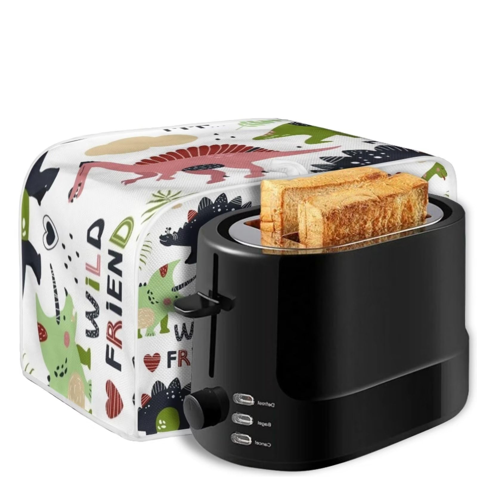 Cute Cartoon Dinosaur Toaster Cover for 4-Slice Toaster - Kitchen Appliance Dustproof Protector, Decorative Bread Maker Cover - Perfect Gift for Women & Home Decor | Ideal for Kitchen, Dining Room & Housewarming Gifts