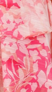 Fantasia Mini Dress - Red & Pink Floral Print Summer Party Dress for Women | Casual & Cocktail Wear | Perfect for Beach, Vacation & Date Nights