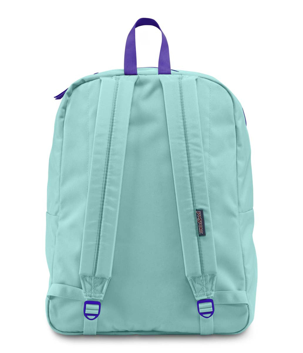 JANSPORT Overexposed Backpack - Aqua Dash/Violet Purple - Durable School & Travel Backpack for Students & Commuters - Perfect for College, Work & Outdoor Adventures