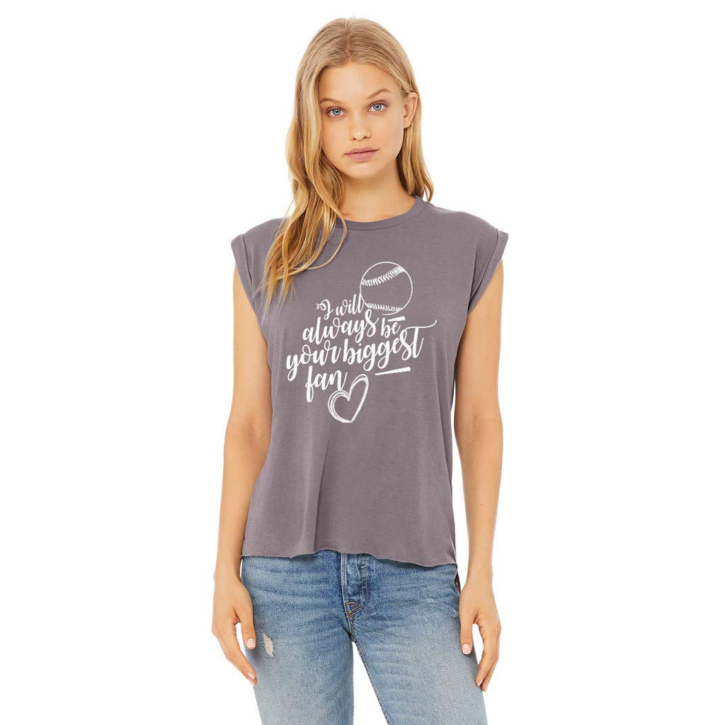 NanyCrafts Women's Flowy Muscle Tee - Soft Comfortable Fan-Themed T-Shirt for Casual Wear, Gym & Everyday Outfits