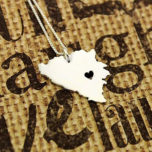 Bosnia Herzegovina Necklace - Sterling Silver Heart Pendant - Personalized Gift for Her - Perfect for Travel Lovers