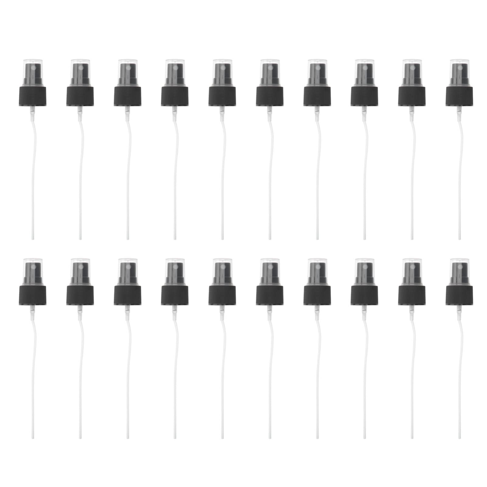 Uonlytech 20 Pcs Black Perfume Spray Nozzles - 18mm Bottle Accessories for Refillable Perfume & Essential Oil Bottles - Perfect for DIY Perfume Making, Travel Size Bottles & Aromatherapy