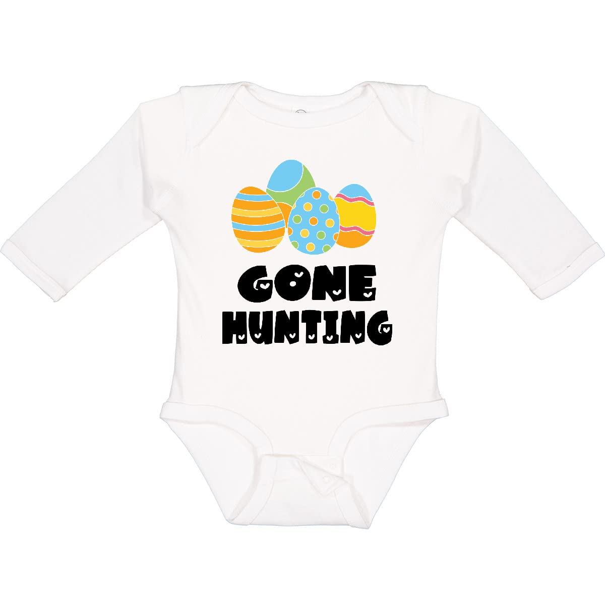 Inktastic Gone Hunting Easter Egg Creeper - Baby Long Sleeve Outfit for Spring