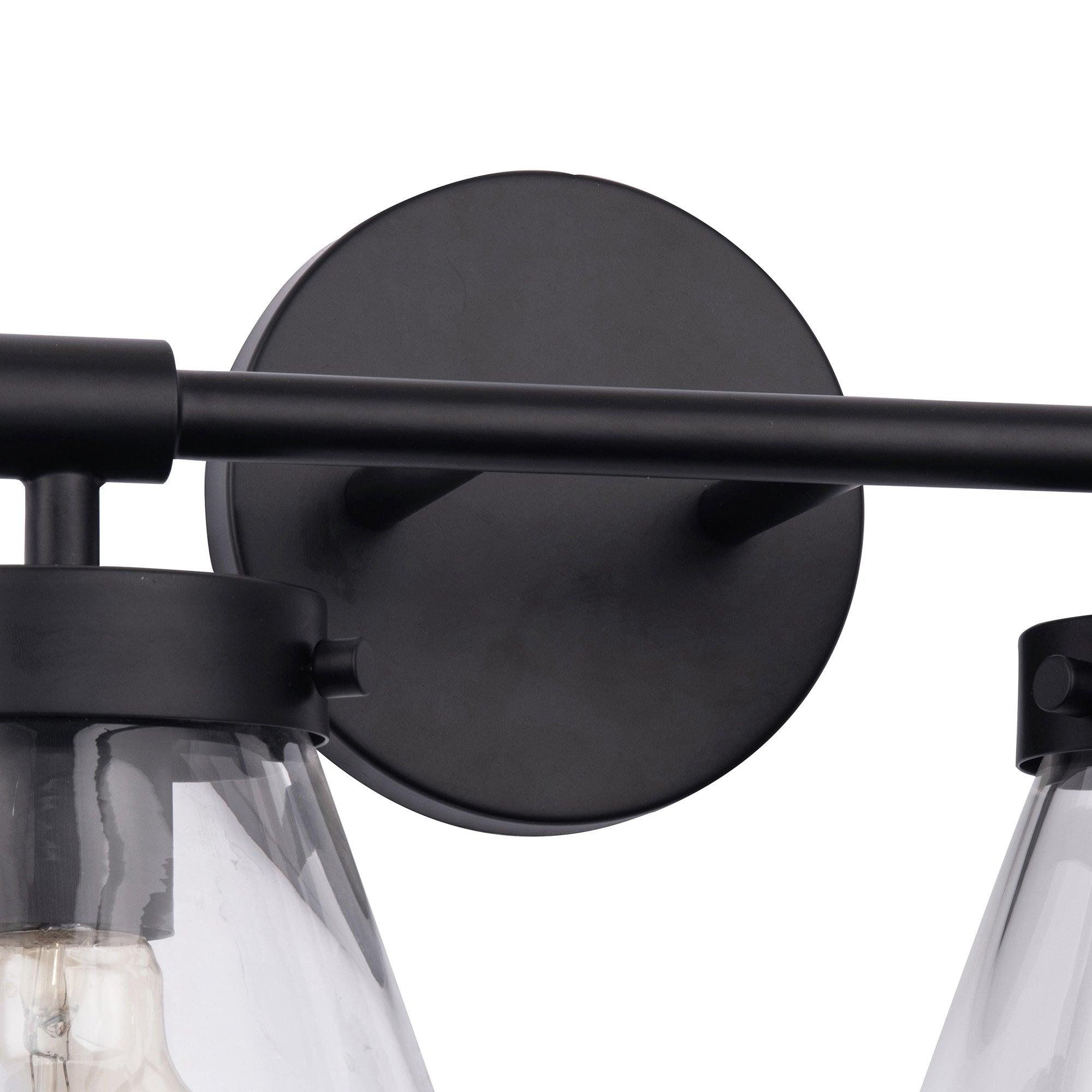 Gleam Modern Farmhouse 2-Light Vanity Light - Bathroom Wall Sconce for Mirror Lighting, Farmhouse Style Fixture with Clear Glass Shades, Perfect for Bedroom, Powder Room or Dressing Area