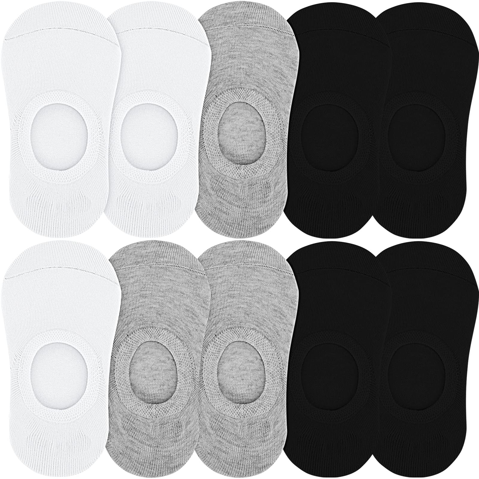 Kereda 10 Pairs Kids No Show Socks for Girls & Boys - Breathable Cotton Low Cut Socks with Non-Slip Grip - Perfect for School, Sports & Everyday Wear