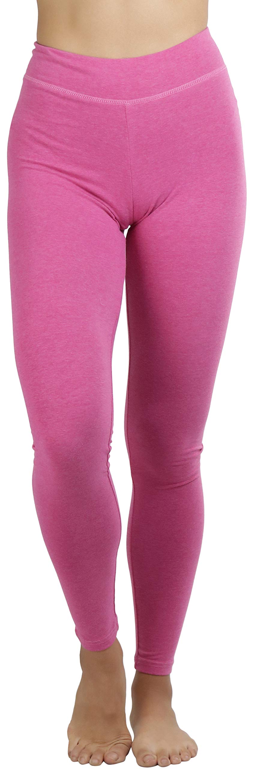 ToBeInStyle Women's Medium Weight Cotton-Spandex Leggings - Breathable & Stretchy Yoga Pants for Workout, Running & Lounge Wear
