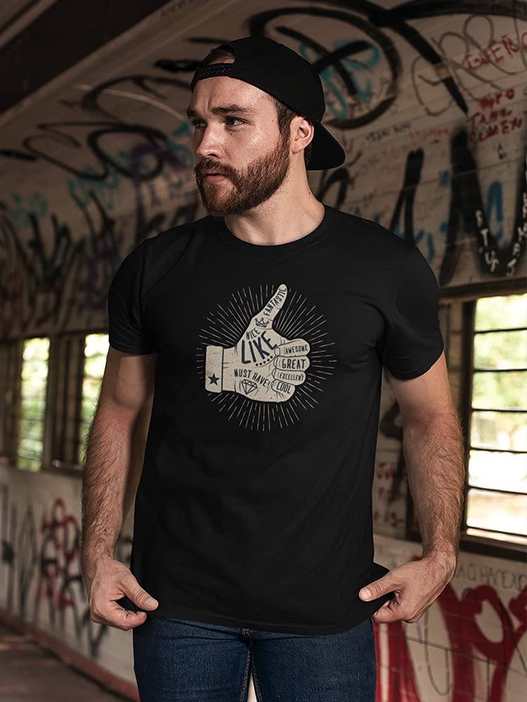 Men's Tattooed Hand Thumbs Up Graphic T-Shirt - Cool Streetwear Style for Casual Wear & Urban Fashion