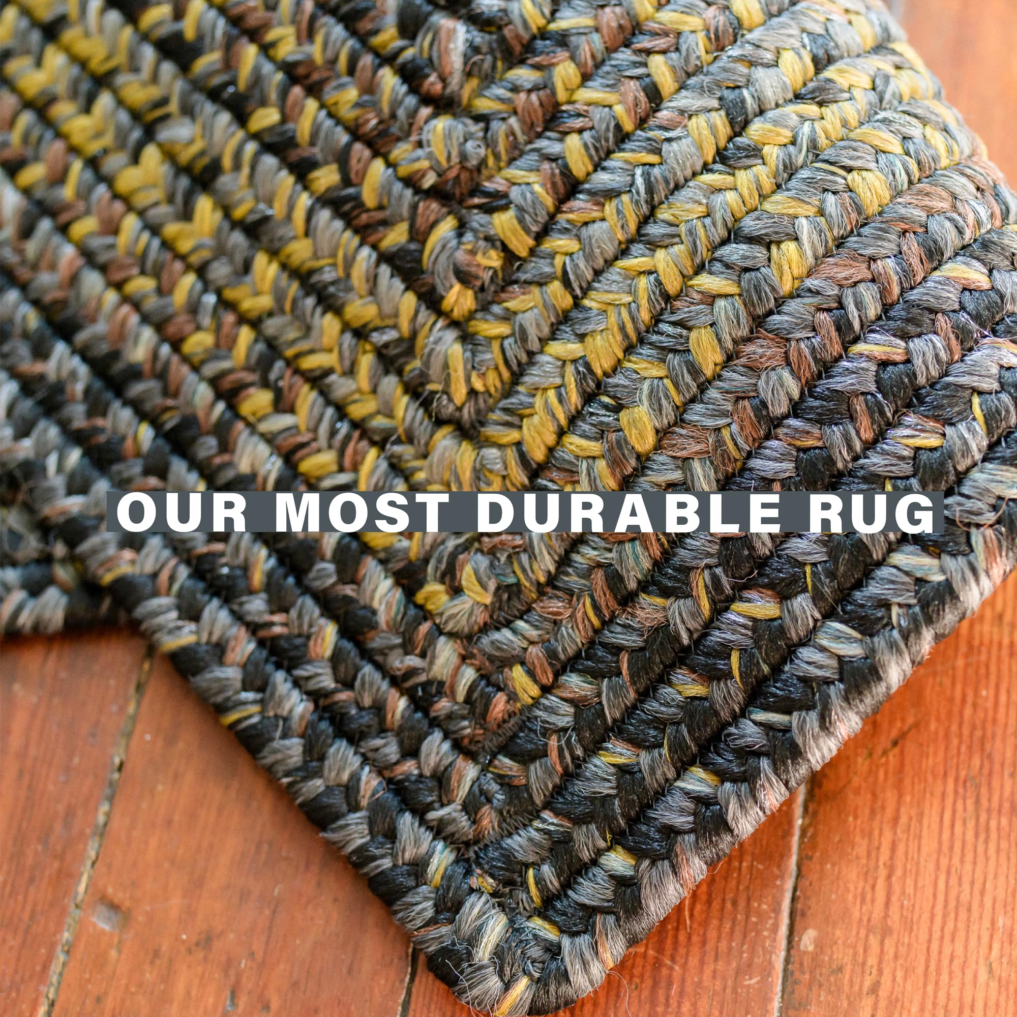 Premium Black Forest Braided Rug 4x6 – Pet Friendly Indoor Outdoor Rug for Kitchen, Bathroom, Entryway – Non-Slip & Durable for High Traffic Areas