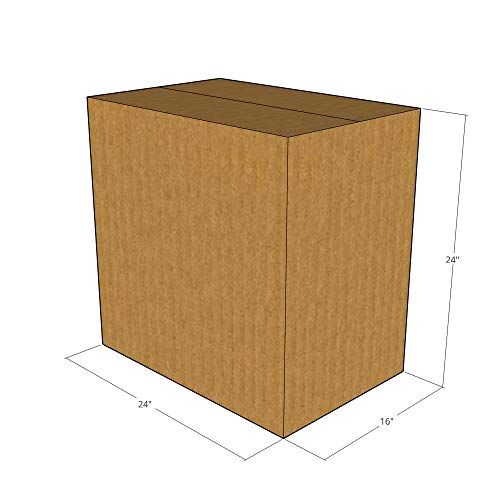 15 New 24x16x24 Inch Corrugated Shipping Boxes - 32 ECT Strength for Moving, Storage & Packaging | Heavy-Duty Cardboard Boxes for Ecommerce, Home & Office Use