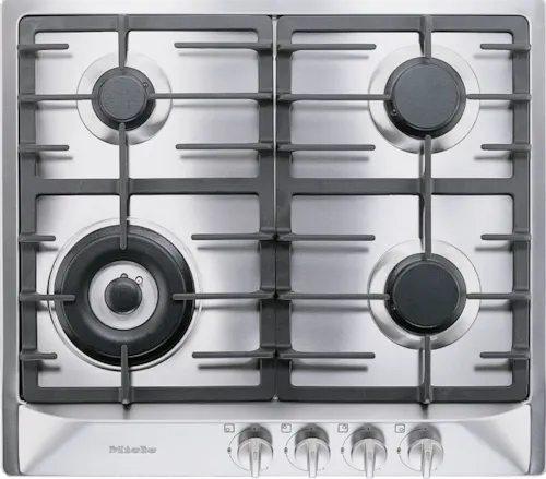 Miele 58.5cm Gas Cooktop KM 362 1 G with Wok Burner - 4 Burner Stainless Steel Gas Stove for Professional Cooking | Perfect for Asian Stir Fry, Searing & Home Kitchen Use