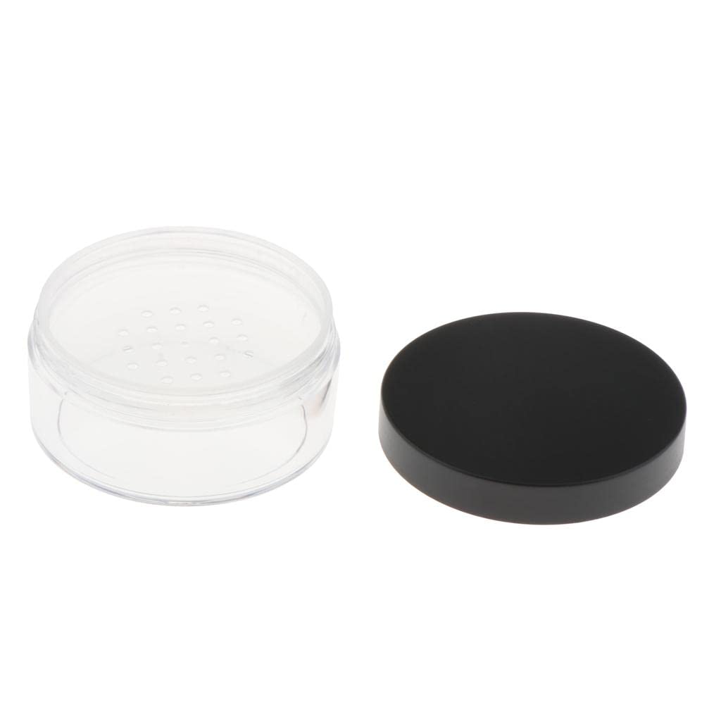 LOSA 3-Pack Empty Loose Powder Containers - 50g Black Blush Storage Jars for Makeup Organizing | Perfect for Travel, Home Vanity & Professional Makeup Artists