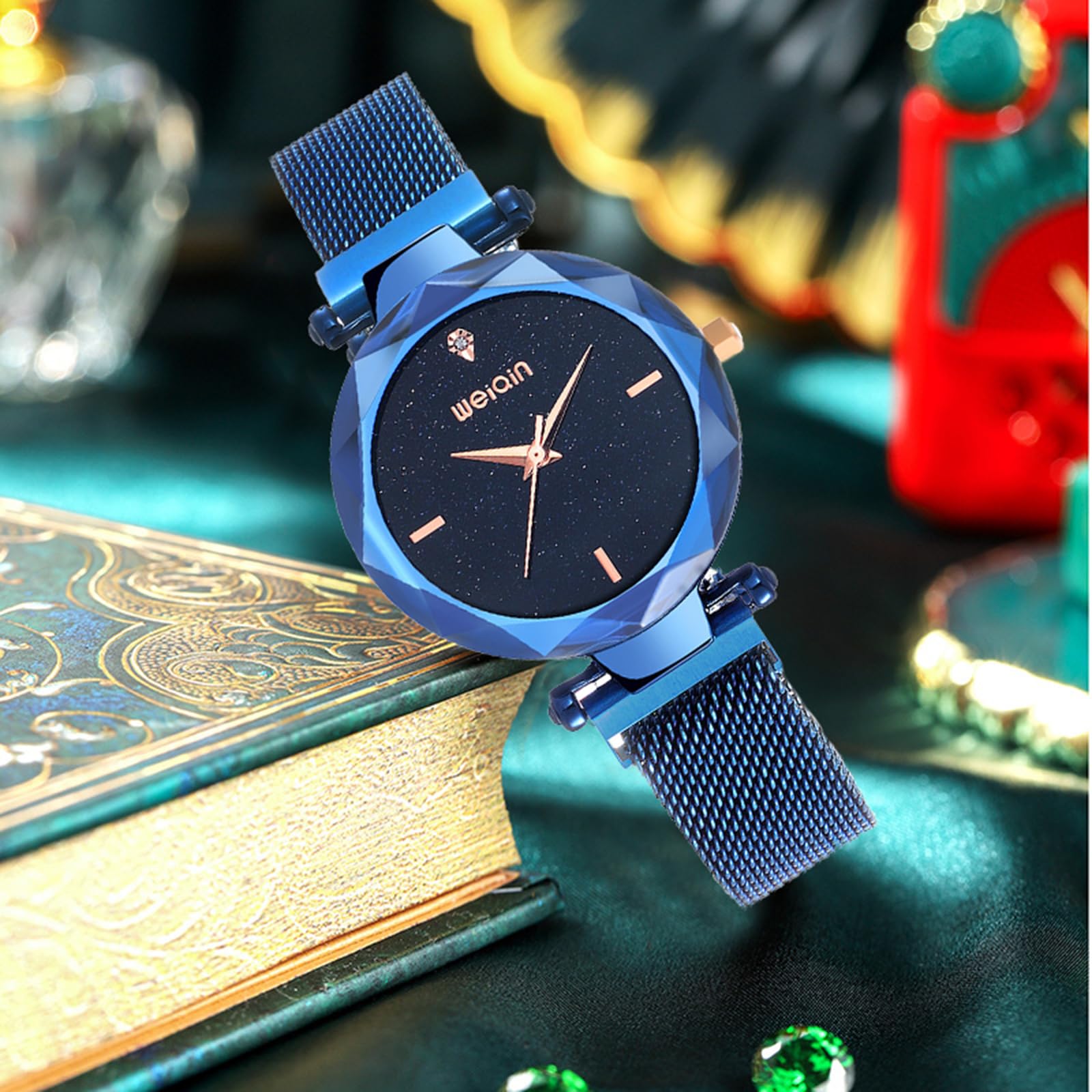 Rose Gold Women's Watch - Japan Quartz, Stainless Steel Magnetic Mesh Band, Waterproof for Daily Wear