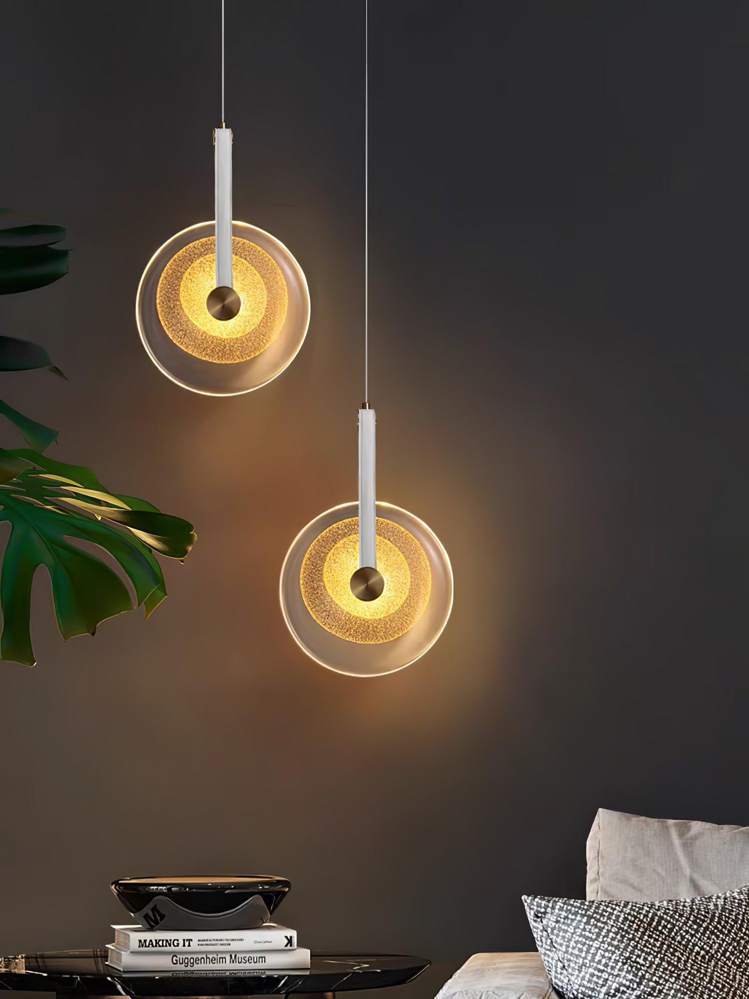 Disc Paolo Castelli Pendant Lamp - Modern Italian Glass Ceiling Light Fixture for Dining Room, Kitchen Island & Living Room Decor
