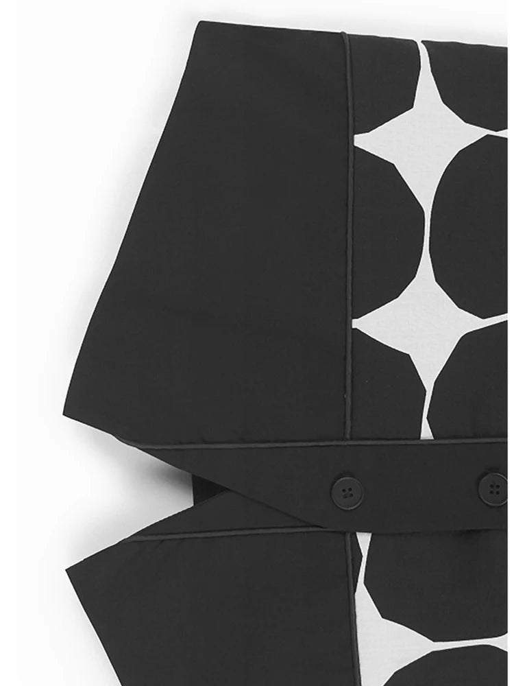 Big Size Black Dot Vest & Wide Leg Pants Two-Piece Suit - V Neck Sleeveless Women's Fashion Set for Spring & Autumn 2025 | Office Wear, Casual Outfit, Party Ensemble (Style 1DJ1105)