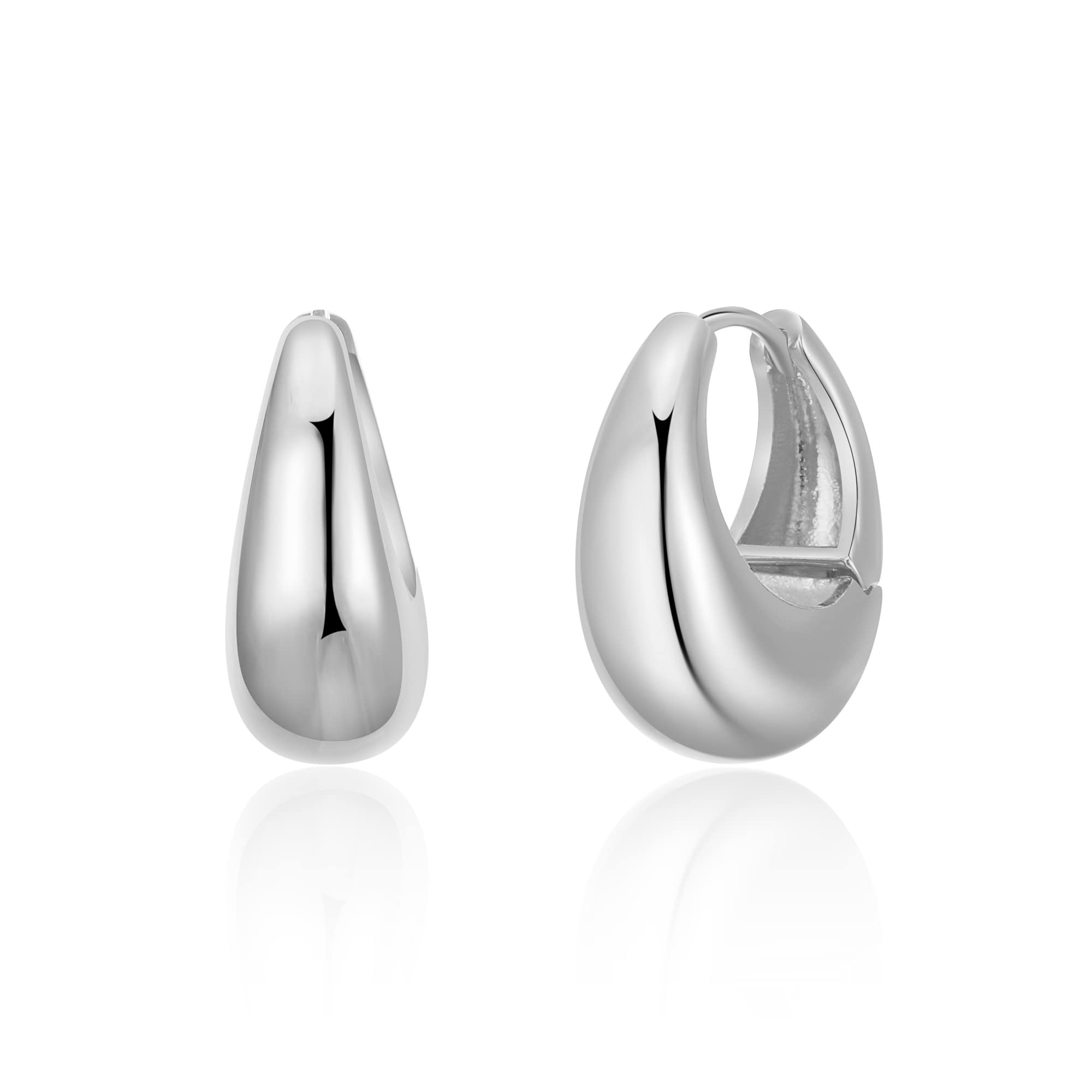18K Gold Plated Chunky Hoop Earrings for Women - Hypoallergenic Triple Hoop Earrings, Trendy Statement Jewelry Gift for Her - Perfect for Parties, Date Nights & Everyday Wear