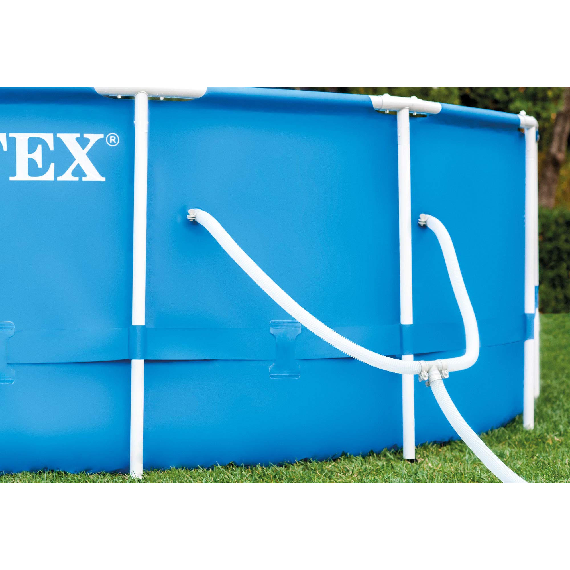 INTEX 28211EH 12ft x 30in Metal Frame Above Ground Swimming Pool Set with 530 GPH Cartridge Filter Pump - Durable Puncture-Resistant & Rust-Resistant Material - 1718 Gallon Capacity - Perfect for Backyard, Family Fun, and Summer Outdoor Activities