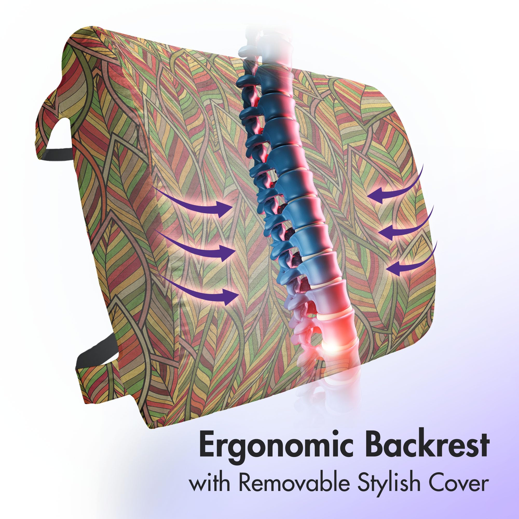 Ambesonne Autumn Leaves Lumbar Support Pillow - High Density Foam for Office Chair & Car Seat (14