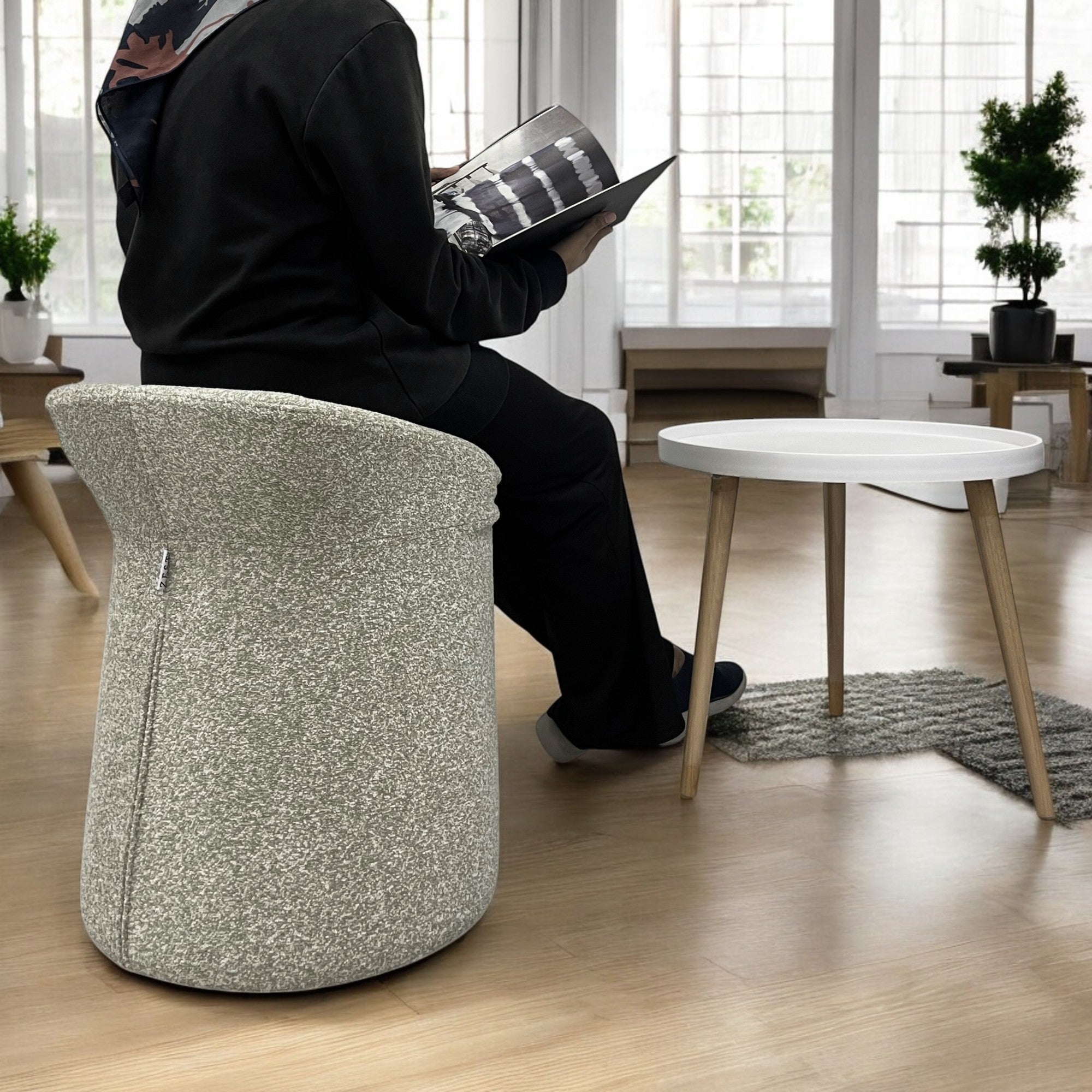 Fluer Ottoman Pouf - Stylish Footstool & Extra Seating for Living Room, Bedroom, or Nursery - Perfect Home Decor Accent