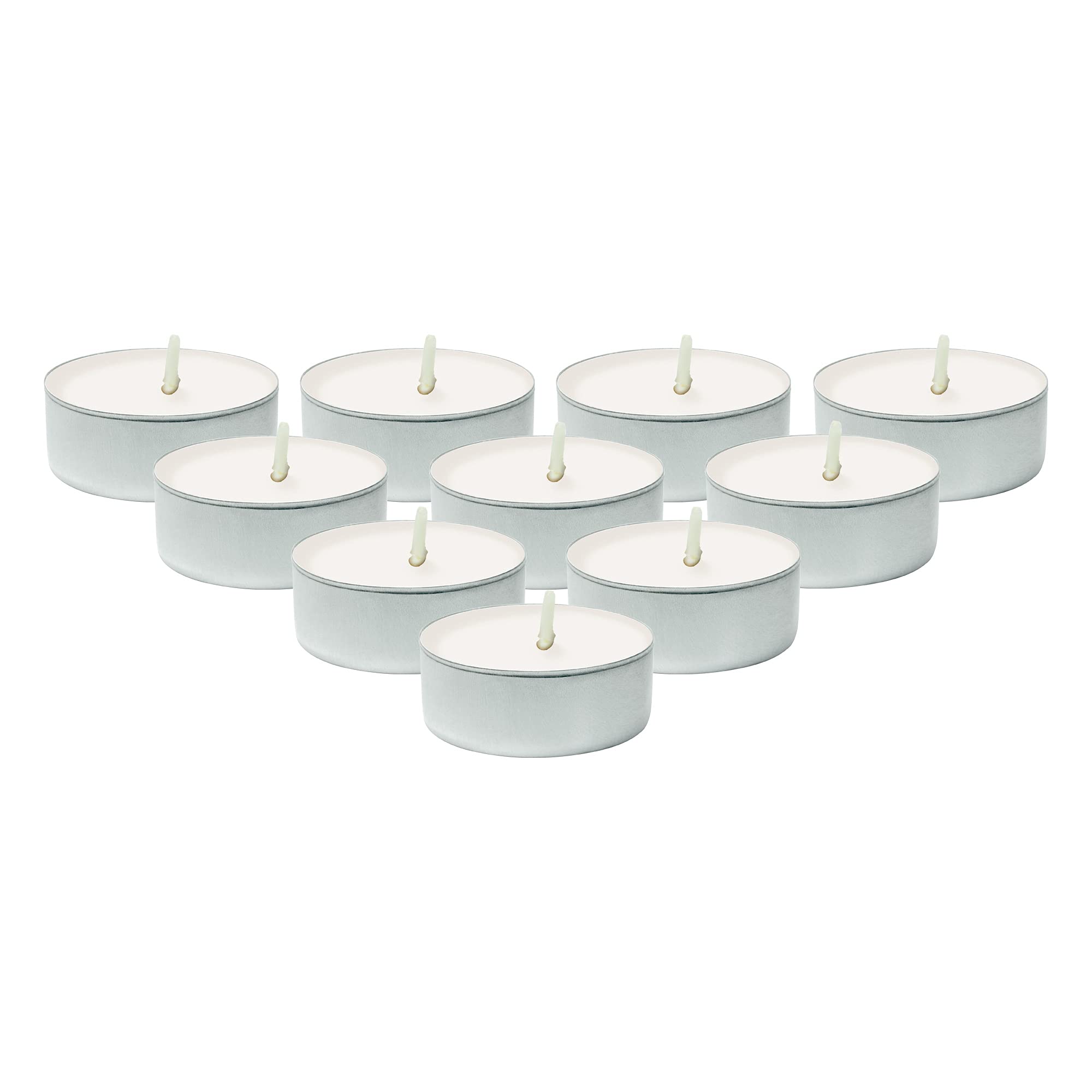DecorRack Unscented Tealight Candles - 10 Pack Long Lasting Small Candles for Home Decor, Weddings & Relaxation