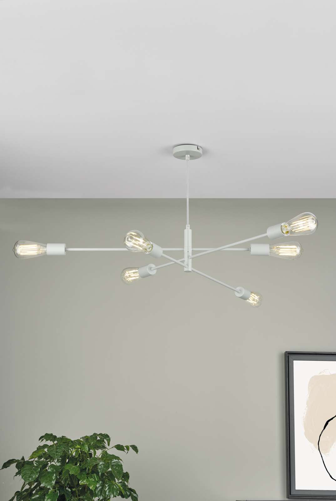 Alana 6-Light Chandelier - Antique Brass, Matt Grey, Black, Polished Gold & Satin Chrome Finish - Perfect for Dining Room, Living Room & Bedroom Lighting