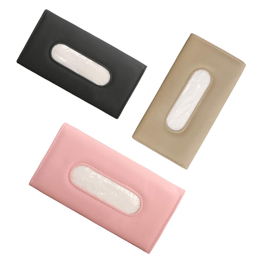 Premium PU Leather Car Tissue Holder - Sun Visor Napkin Organizer, Backseat Tissue Case for Vehicles, Perfect for Road Trips and Daily Commutes