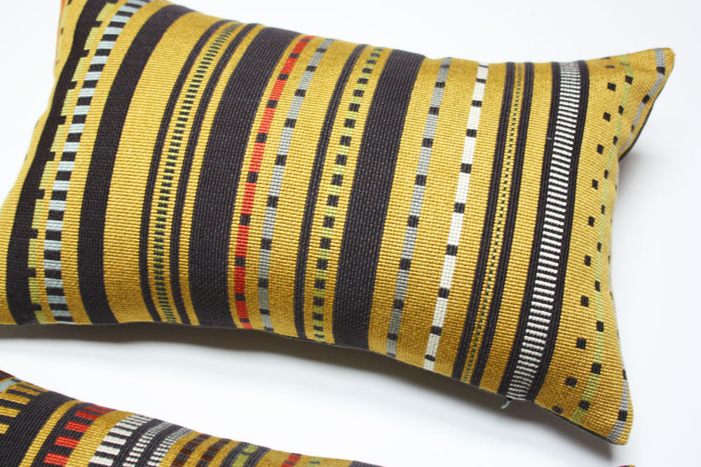 Maharam Paul Smith Point Gold and Black Decorative Throw Pillow - Luxury Home Decor for Living Room, Bedroom & Sofa