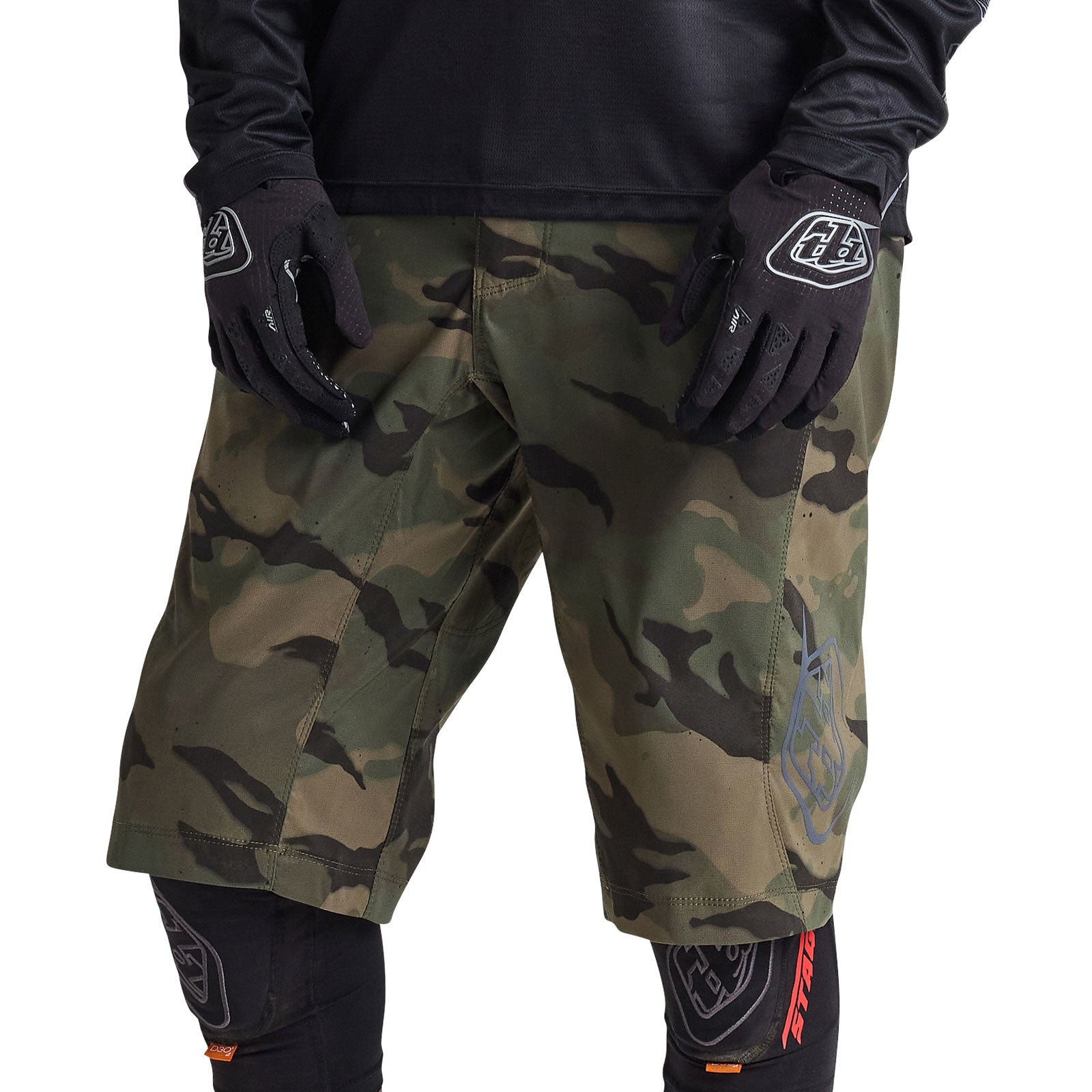 Flowline Short with Liner Spray Camo Army Green - Military Style Cargo Shorts for Outdoor Hiking, Camping & Tactical Adventures