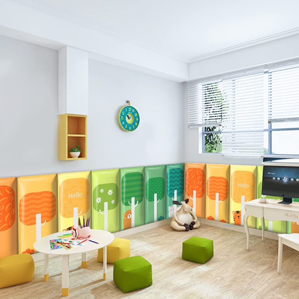3D Stereo Wall Stickers for Kids Room - Waterproof PU Anti-Collision Wall Panels, Self-Adhesive Nursery Wallpaper Decor (7-Piece Set) - Perfect for Baby Rooms, Playrooms & Kindergarten Classroom Decoration