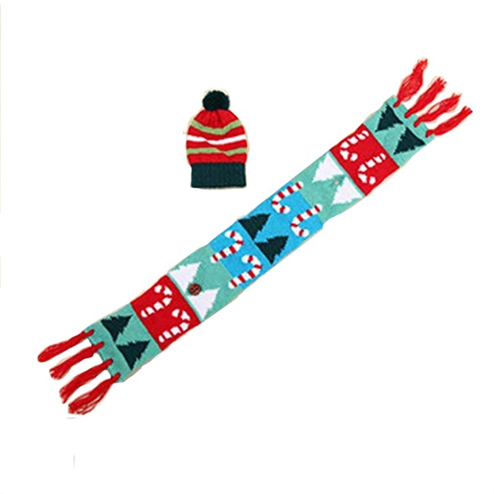 GloryMM Mini Christmas Wine Bottle Cover Set - Festive Scarf & Hat Decorations for Holiday Parties, Tree Ornaments & Table Decor - Perfect for Christmas Gifts, Home & Office Decor