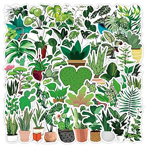 50PCS Cute Plant Stickers Pack - Floral Decal Stickers for Journaling, Scrapbooking, DIY Crafts - Perfect for Bullet Journals, Planners, Laptops & Water Bottles