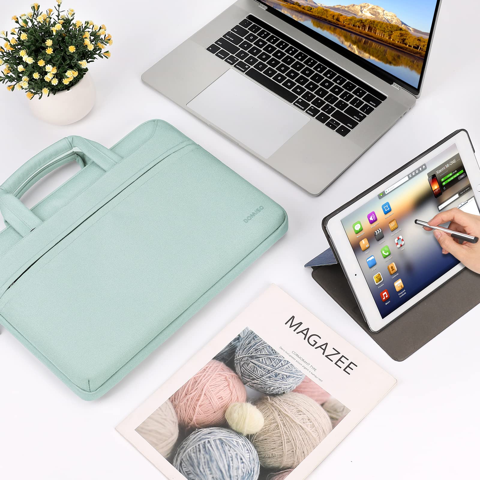 DOMISO 17.3 Inch Waterproof Laptop Messenger Bag - Business Briefcase for 17.3