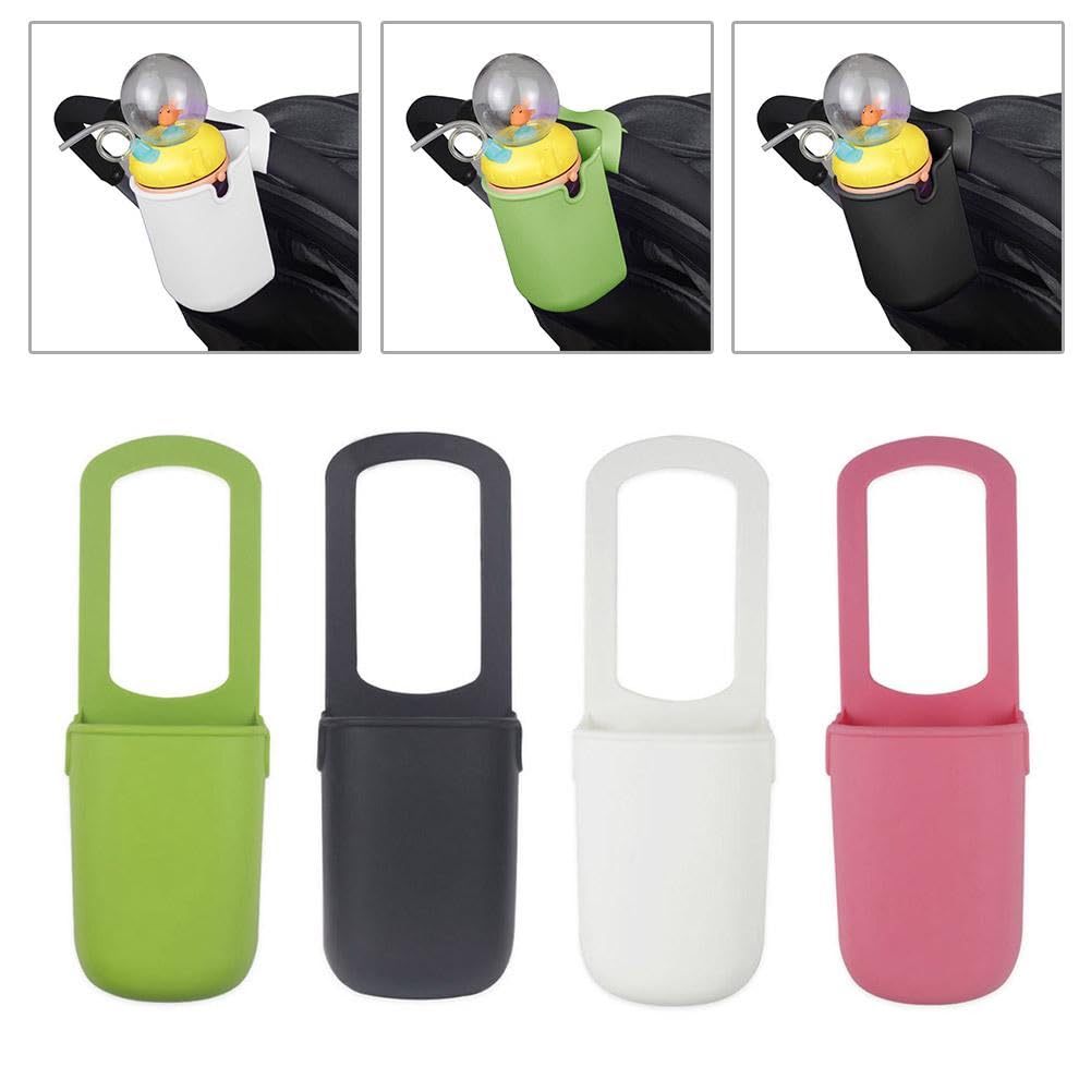 Universal Silicone Cup Holder for Stroller, Bike, Wheelchair, Walker & Scooter - Secure Baby Bottle & Drink Holder (Black) | Perfect for Outdoor Activities, Travel & Daily Use