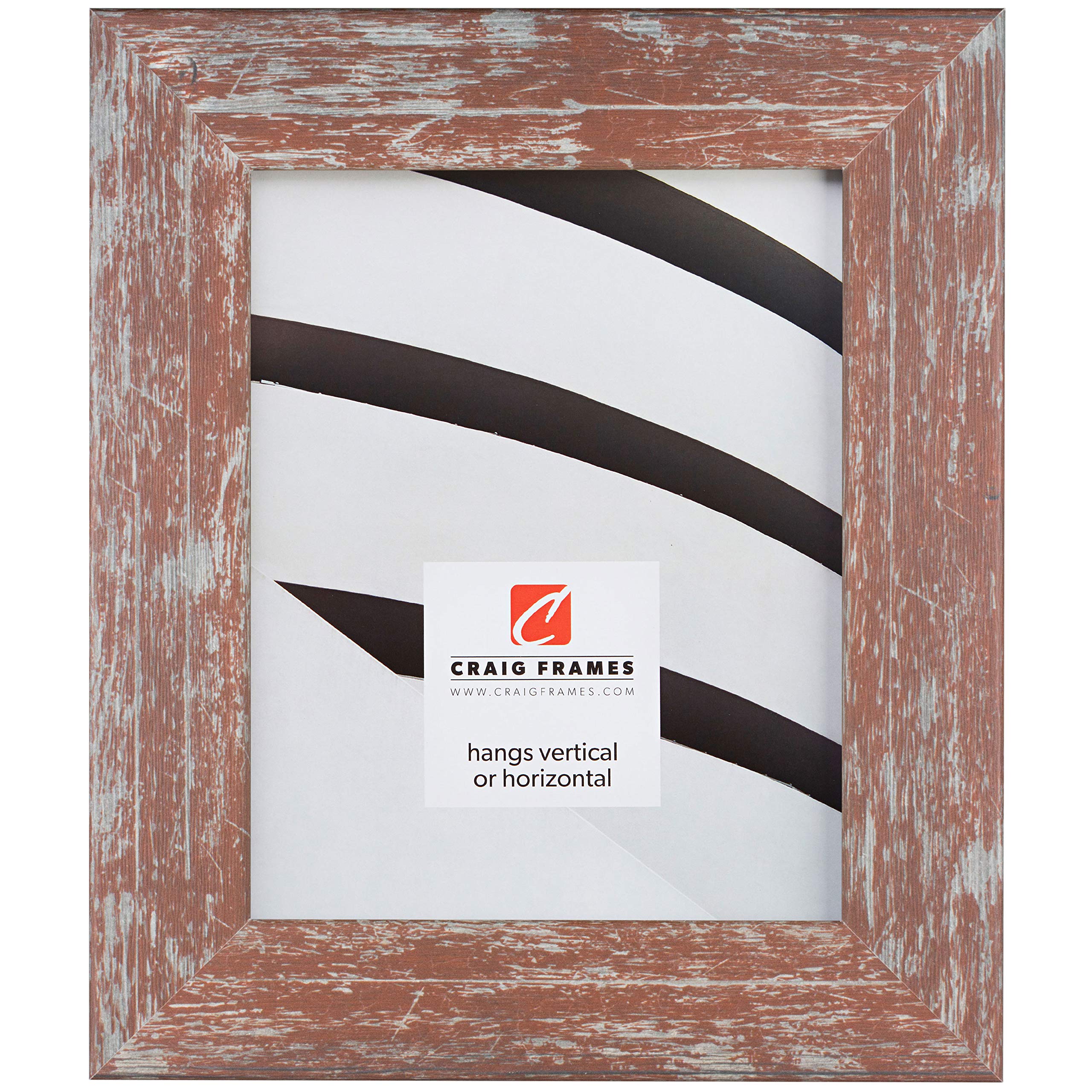 Craig Frames American Barn Style Faux Barnwood Picture Frame - 19 x 25 Inch Rustic Red Wood Photo Frame - Perfect for Farmhouse Decor, Living Room Wall Art & Family Photos