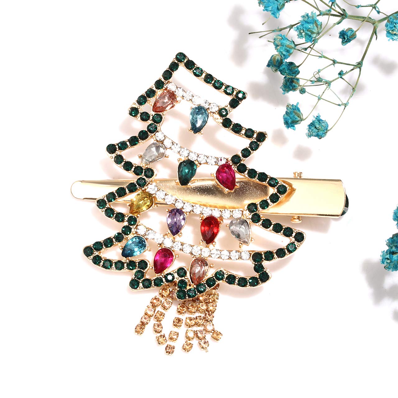 Sparkling Christmas Hair Clips for Women - Rhinestone Crystal Snowflake & Reindeer Wreath Hair Accessories (Set of 6) | Perfect for Holiday Parties, Xmas Gifts & Festive Hairstyles | Christmas Tree & Wreath Design Hairpins