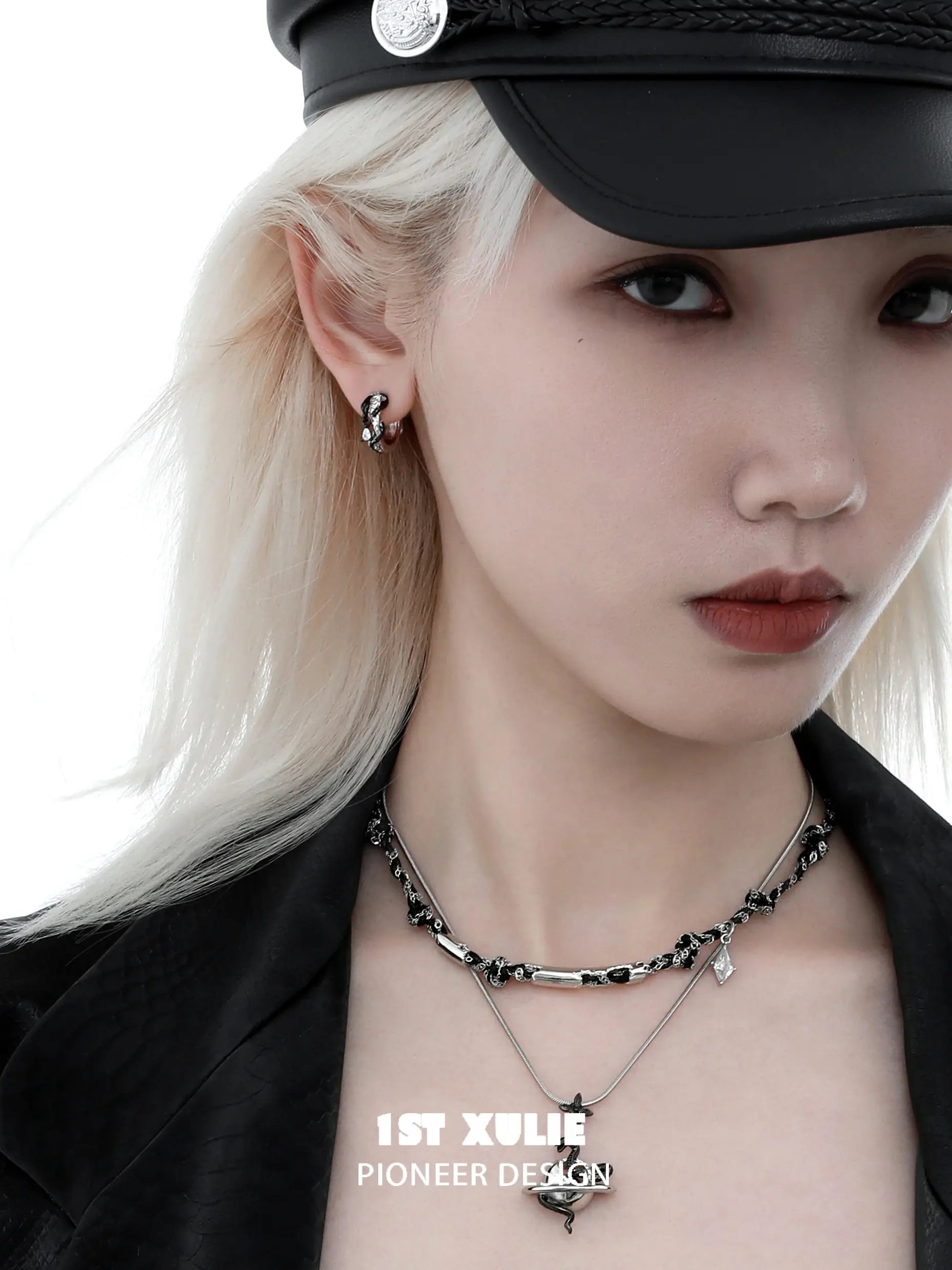 18k Platinum Plated Zircon Snake Bite Earrings - White & Black Studs for Women | Perfect for Parties, Night Out & Punk Fashion Accessories