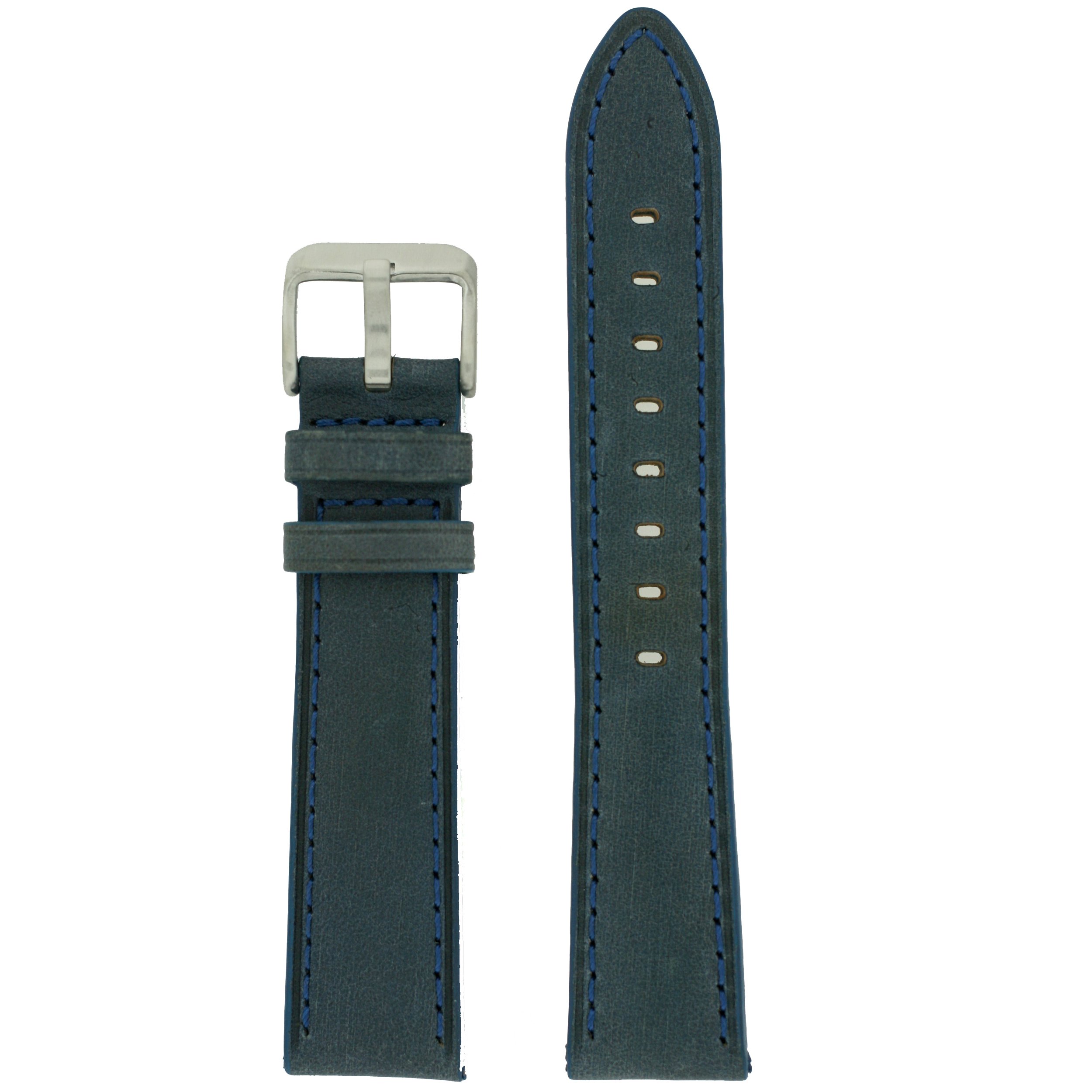 Distressed Blue Leather Watch Band 14mm - Replacement Strap for Swiss Tech Watches | Hand-Stitched Durable Unisex Watch Band | Water-Resistant & Comfortable for Daily Wear | Perfect for Business, Casual, Outdoor, Office, Travel, Gym, Hiking & Sports | Great Gift for Men & Women | Ideal for Work, Fitness, Date Nights & Special Occasions