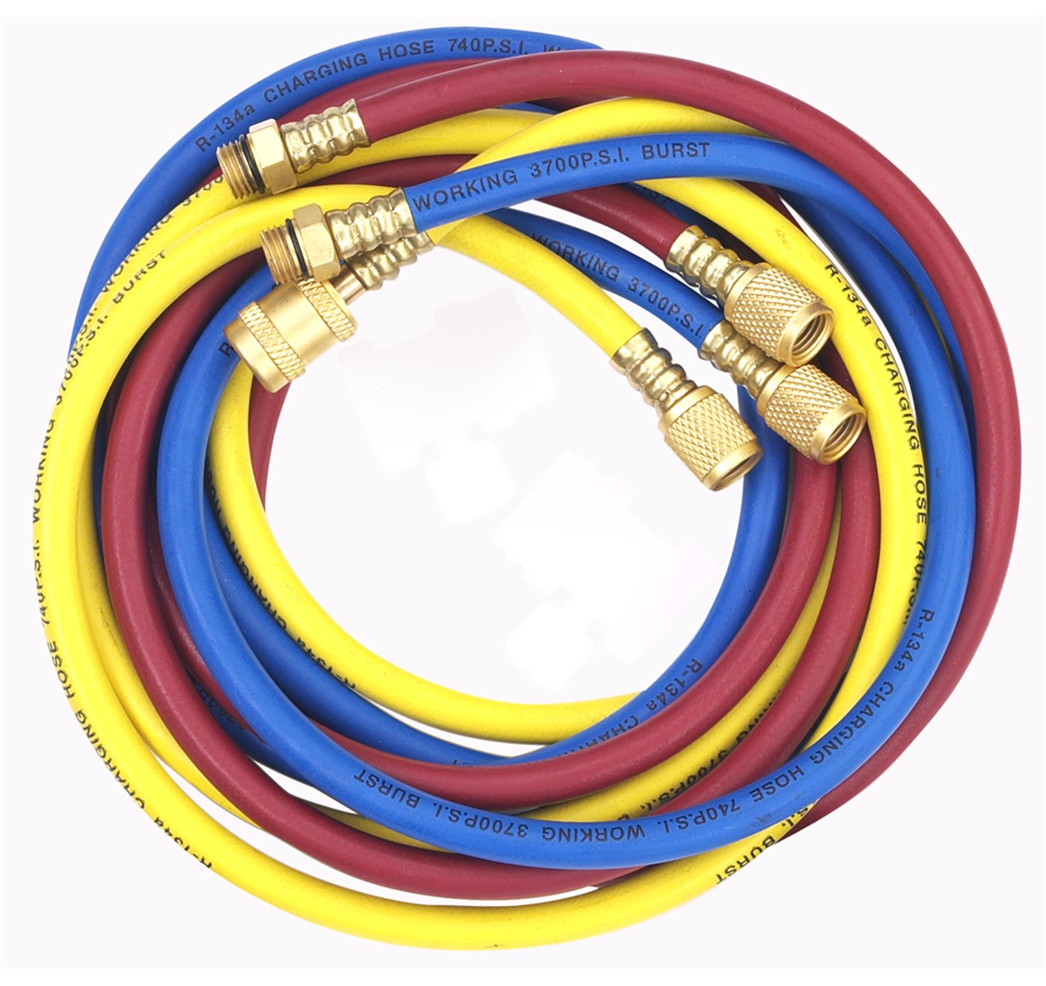Robinair (60096) Enviro-Guard Hose Set for R-134a Refrigerant - 96 Inch, 3-Piece Set | Compatible with AC Recovery Machines, Automotive & HVAC Systems