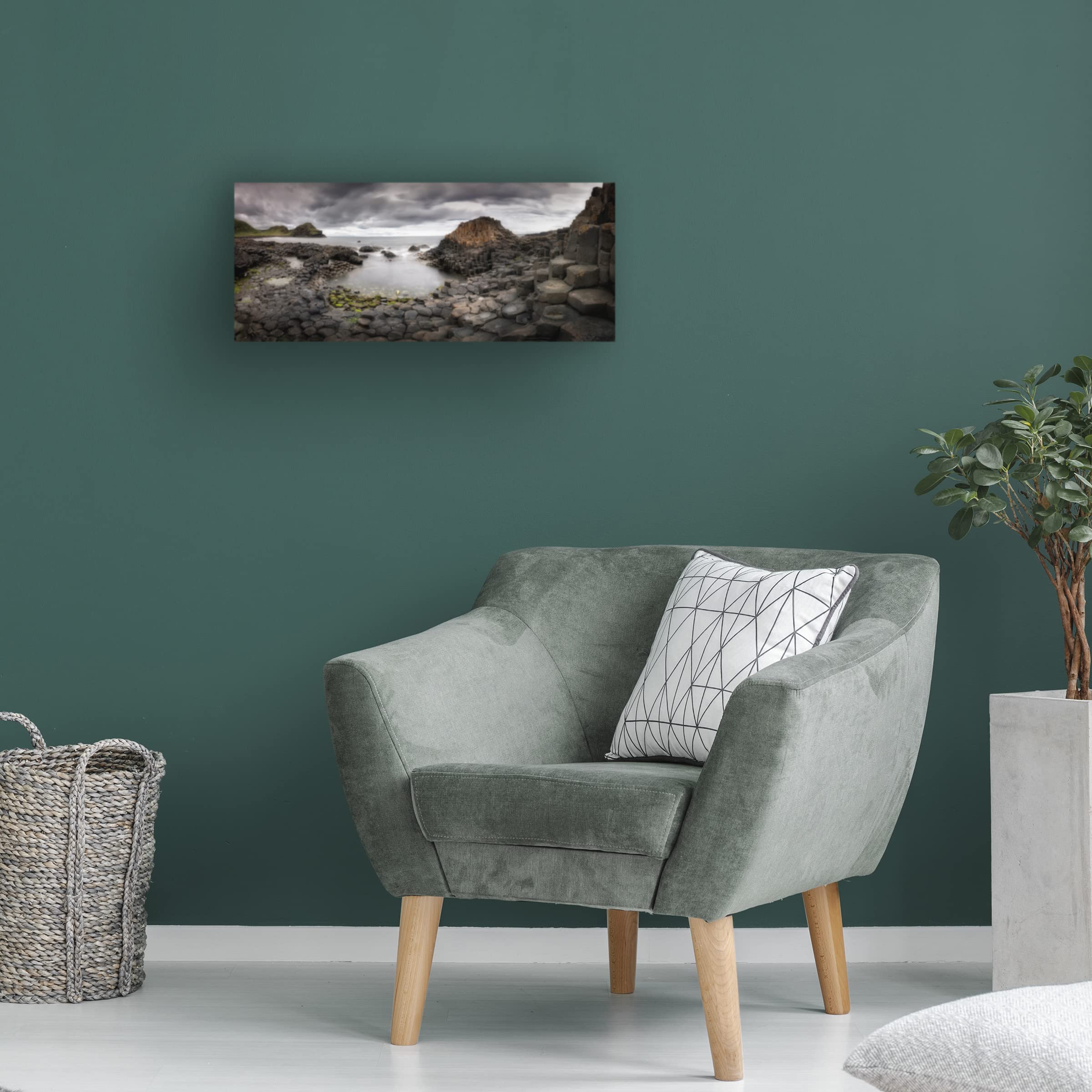 Trademark Fine Art 'The Giants Causeway' Canvas Wall Art by Yolanda Romero Angueira - Stunning Irish Landscape Painting for Living Room, Bedroom & Office Decor