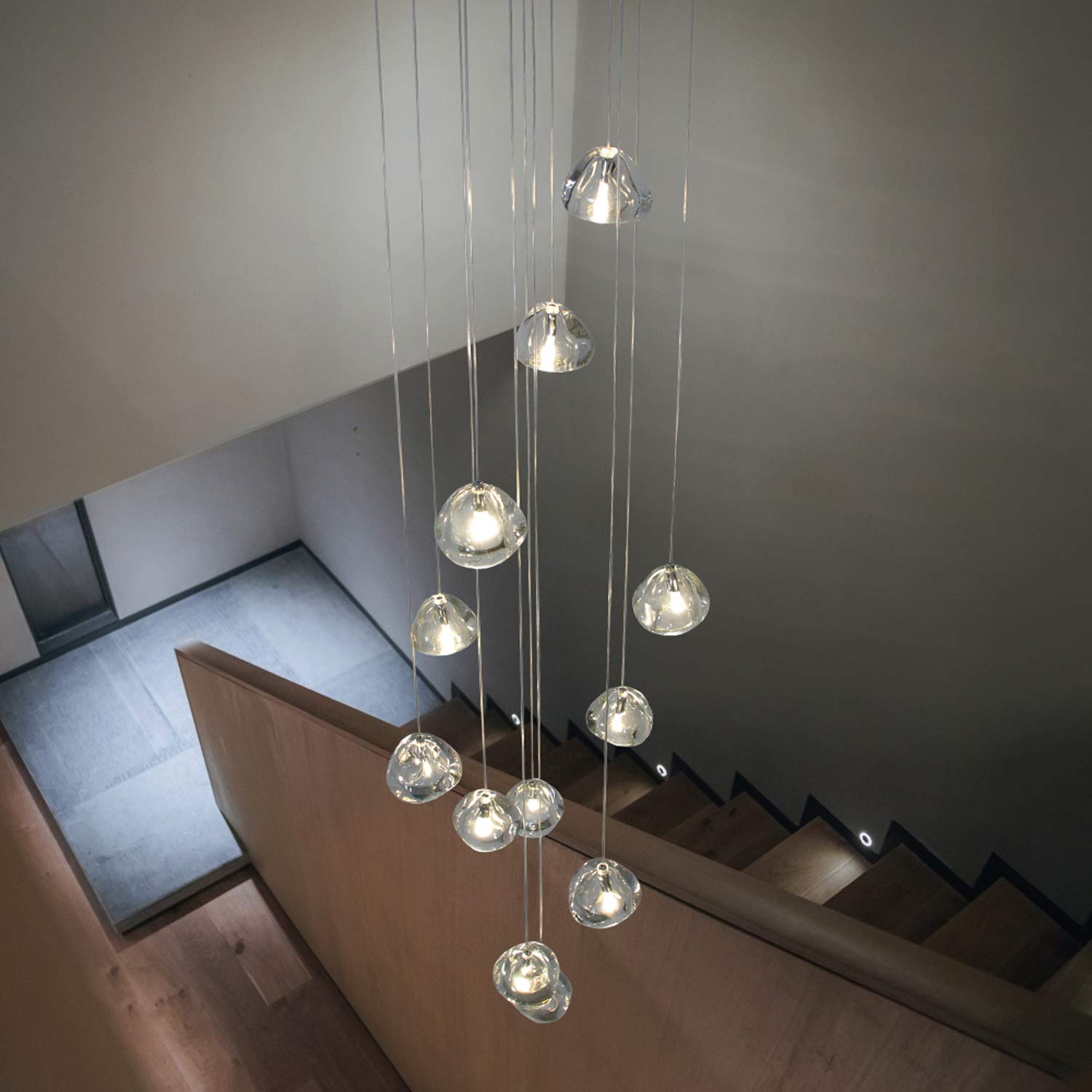 12-Light Modern Chandelier with Crystal Raindrop Design - 15.7